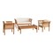 Alaterre Furniture Stamford Eucalyptus Wood Outdoor Set with 2 Chairs, Bench, and Coffee Table, Set of 4 ANSF01123EBO - alternate 1
